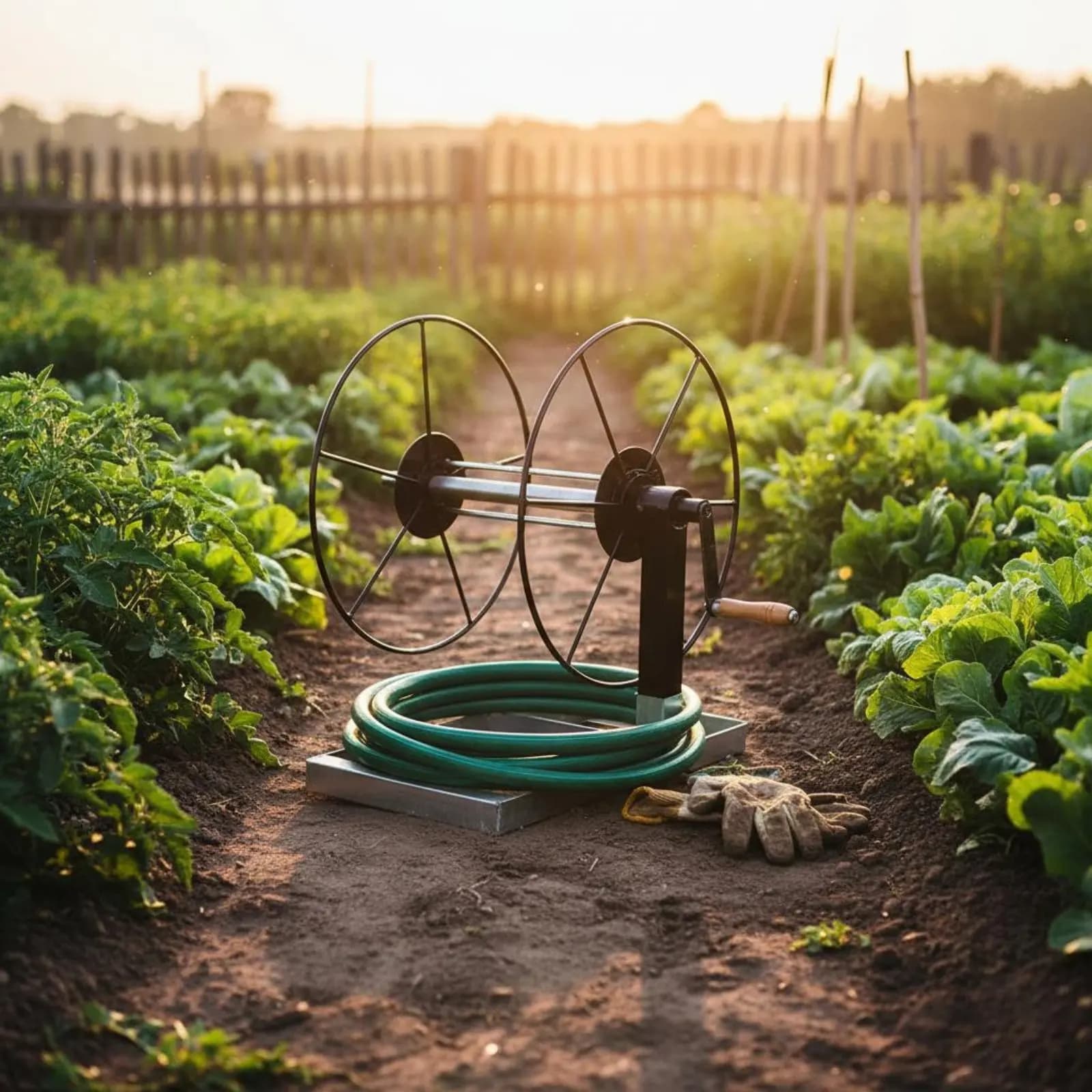Avvolgitubo Irrigazione Manuale con Manovella, Anti-Annodamento, Avvolgimento Senza Pieghe, Robusto per Giardinieri e Giardini