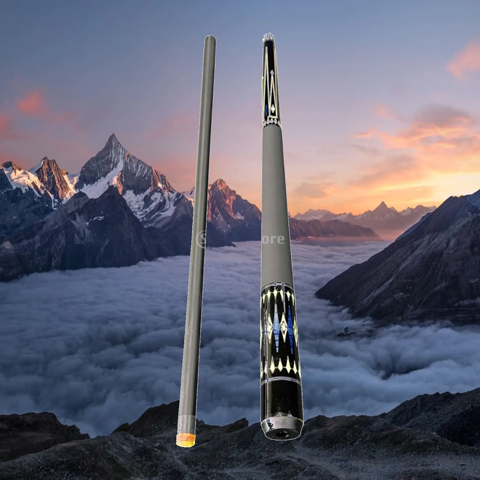 Professional Billiard Pool Cue Stick Fiberglass 1/2 Split Design with 13mm Tip for Adults Practice and Home Use