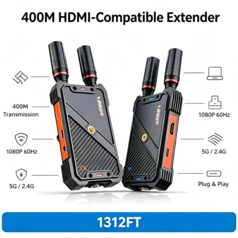 5G 1080P 400M Wireless HDMI-Compatible Video Transmitter Receiver Extender Display Screen Adapter Dongle For TV Projector PC
