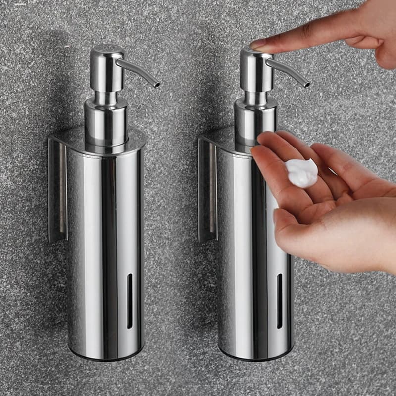Dispenser personalizzabile di sapone liquido per WC in acciaio inossidabile Shampoo per doccia Dispenser di sapone liquido