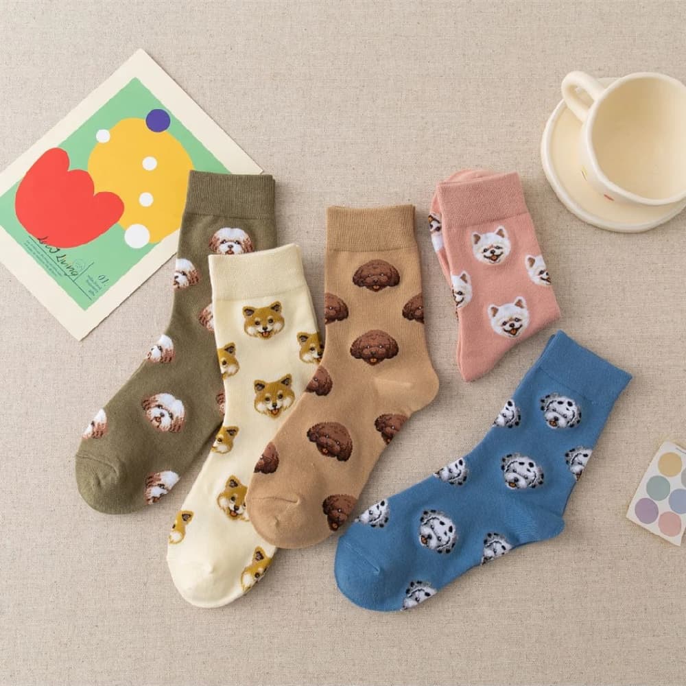 Nuovo simpatico cartone animato cane tubo centrale calzini giapponesi Ins creativo femminile Sokken Shiba Inu dalmata Malzis Teddy Pomeranian Dropship