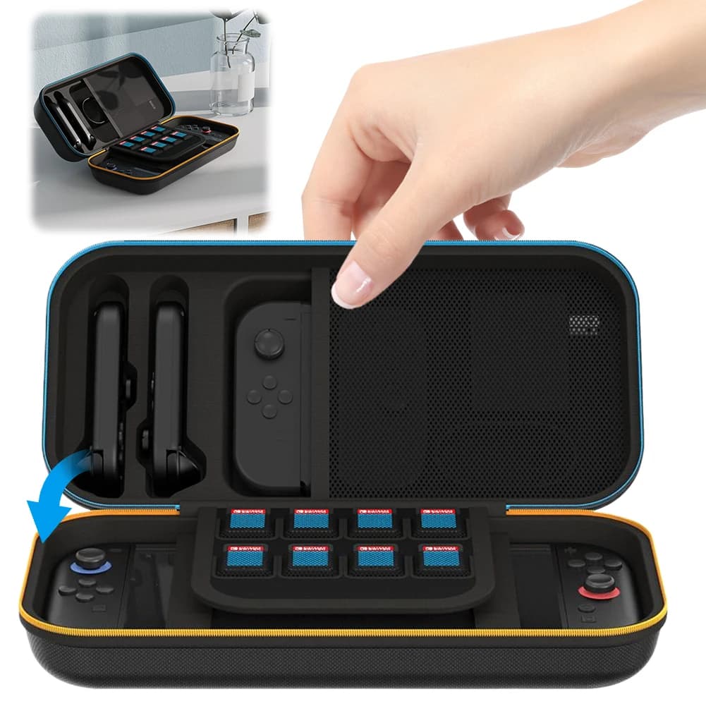 Custodia Portatile per Console da Gioco Nintendo Switch 2, Borsa da Viaggio Tascabile con 8 Slot per Schede di Gioco, Accessori per NS 2