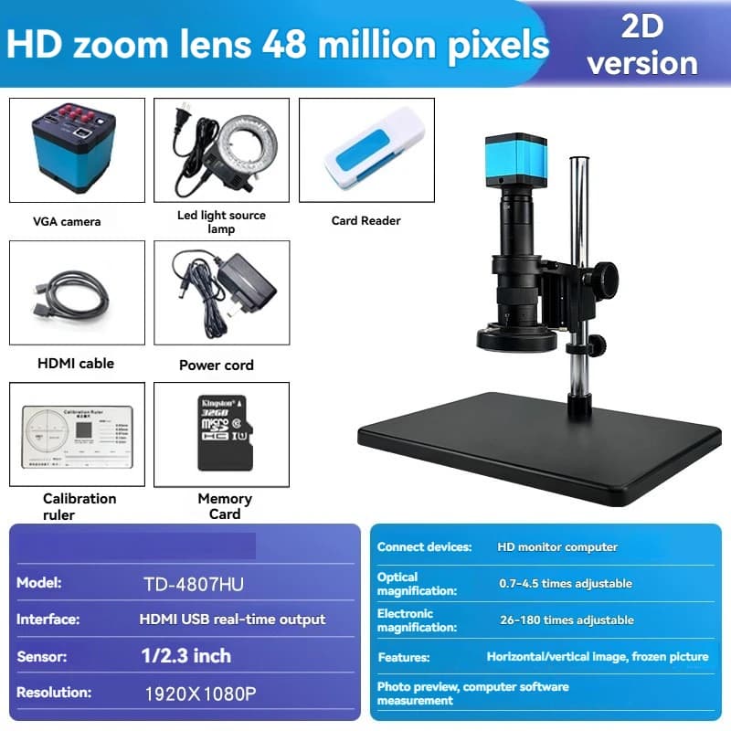 Microscopio 2D con Fotocamera CCD ad Alta Definizione per Riparazione Telefoni e Misurazione Computerizzata
