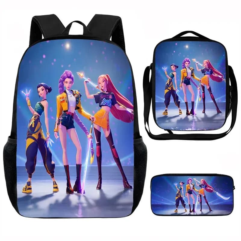 CyDemon Hunters KPop Zaino Zaino per il pranzo Astuccio Set regalo per bambini Studenti