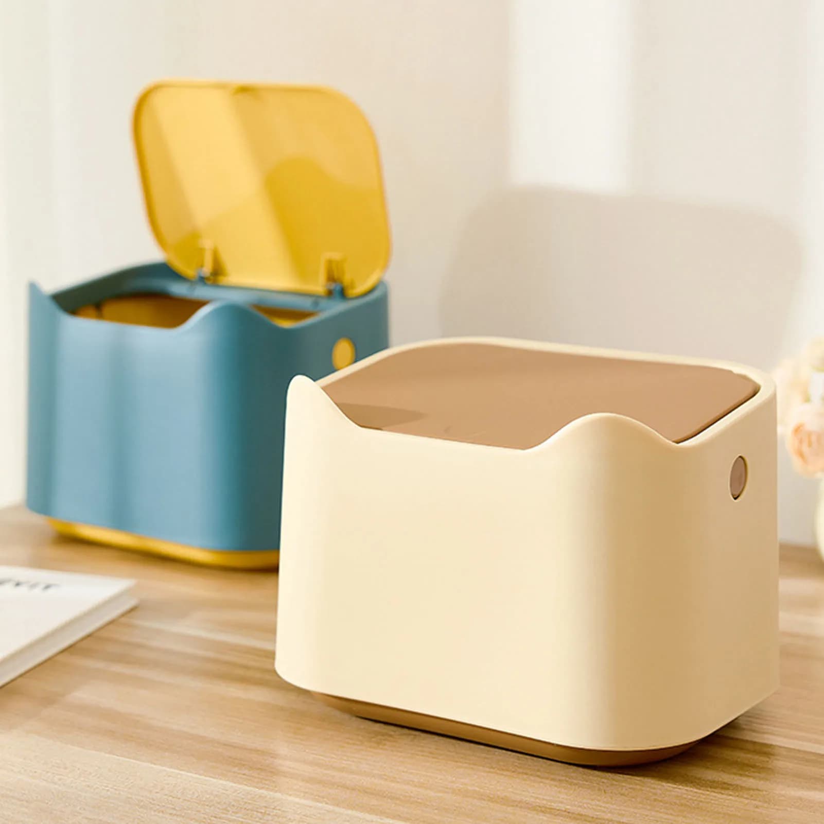 Contenitore per Lettiera per Gatti con Coperchio a Pressione, Bidone Multifunzionale per Rifiuti di Lettiera per Gatti