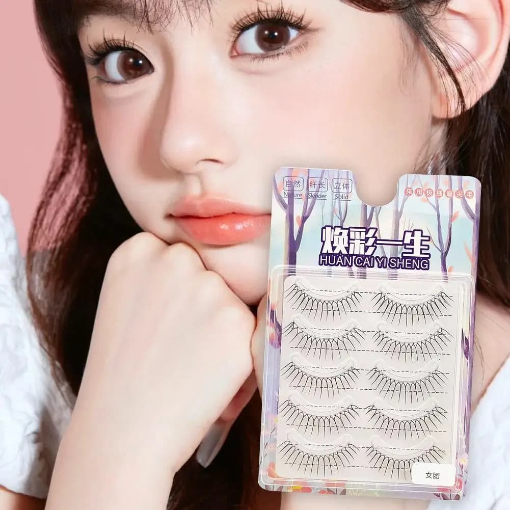 Korean Fake Eyelash Girl U-shaped Group Transparent and Natural Manga Full Fairy Pseudo Upper Beginners Daily Eyelash D1Z7