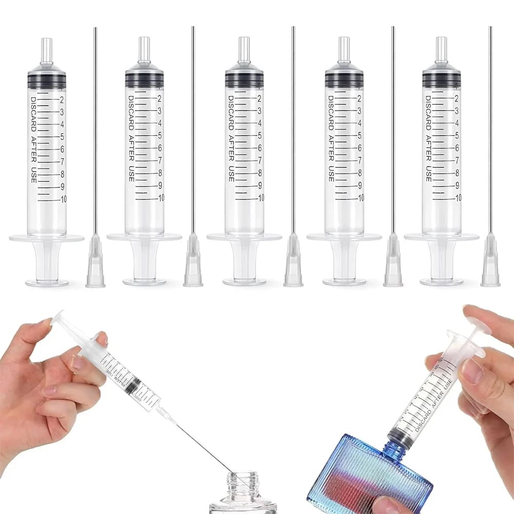 10ml Liquid Transfer Tool with Blunt Tip Needle Perfume Decanting Syringe for Essential Oil Ink Skincare Liquid