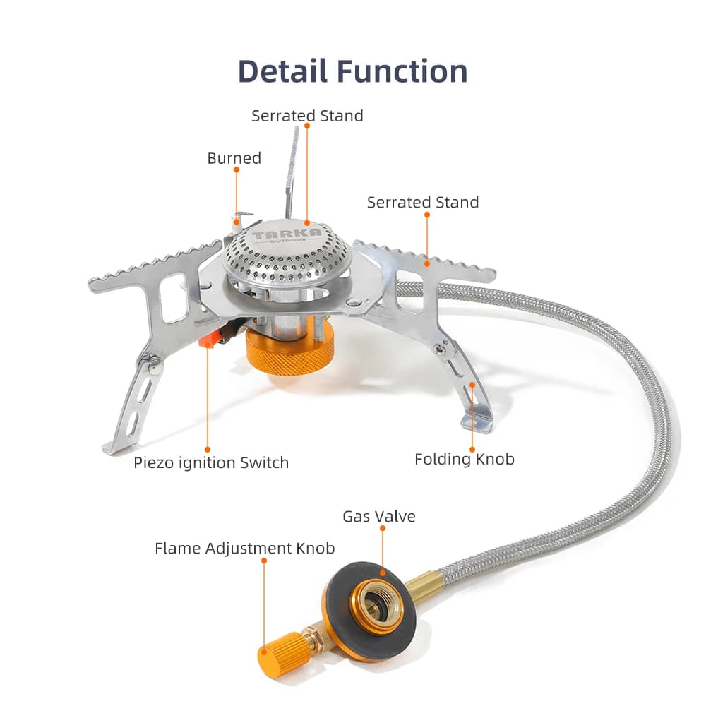 TARKA Foldable Gas Stove for Camping, Portable Burner for Hiking, Picnic and Open Kitchen