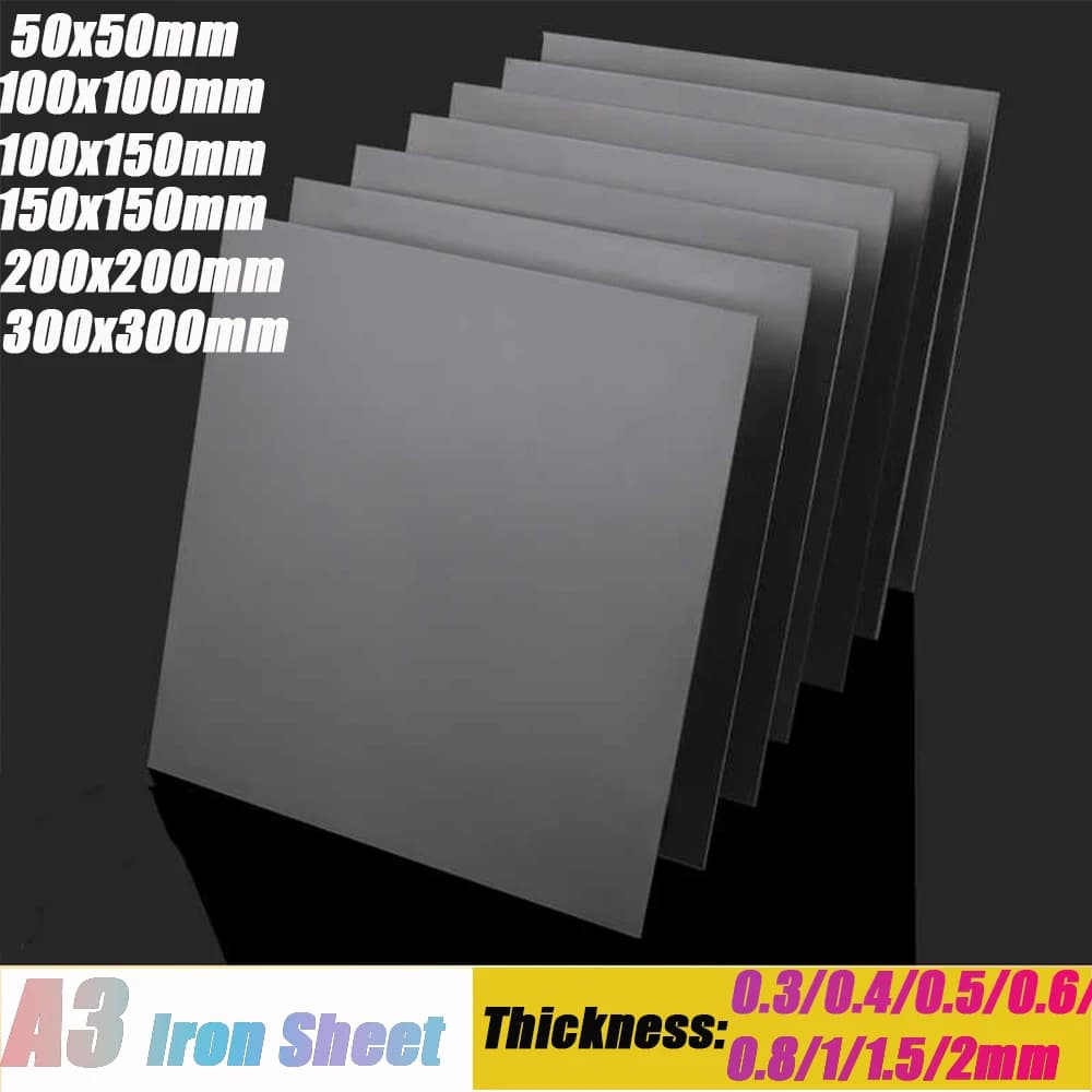 1-5 pezzi Q235 piastra di ferro A3 piastra in acciaio al carbonio piastra sottile spessore 0,3/0,4/0,5/0,6-2mm materiale di lavorazione 50x50/100x100/300x300