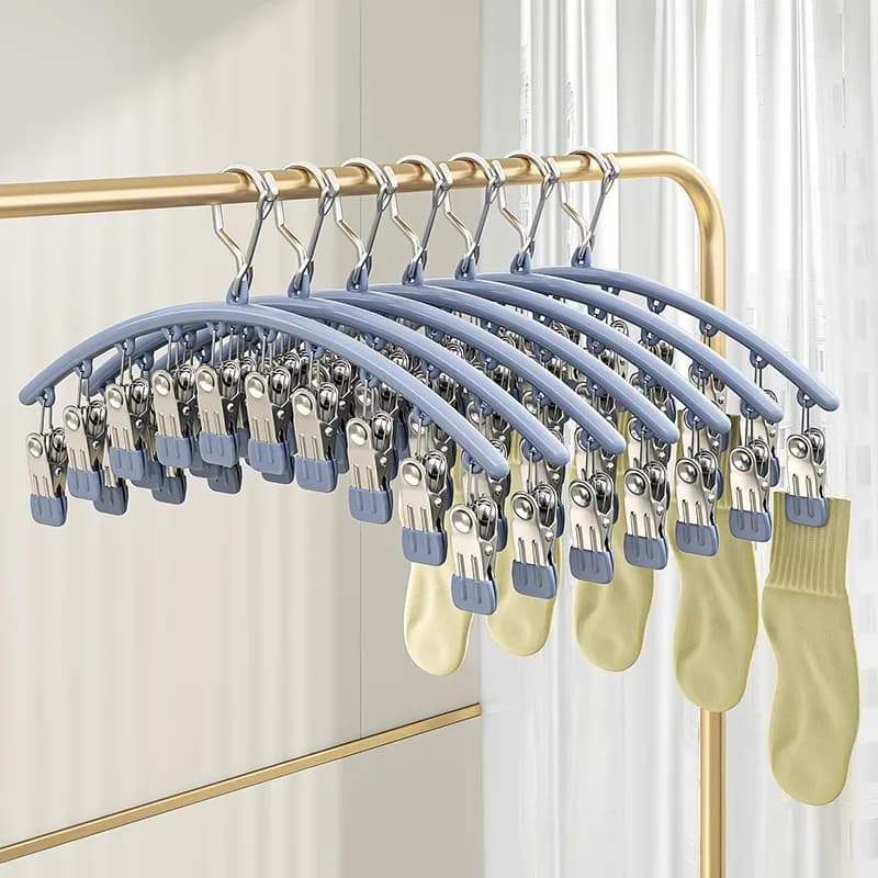 1 pcs Clothes rack for drying stainless steel clothes with clip for multiple socks Dresses for windproof underwear for socks Clothes rack for underwear