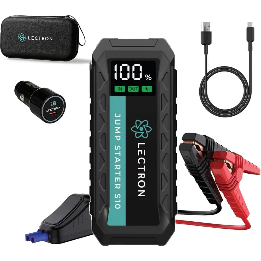 Avviatore di Emergenza Portatile 12V con Power Bank da 20000mAh, Ricarica Rapida USB-C da 60W per Motori Benzina/Diesel fino a 10.0L/8.0L