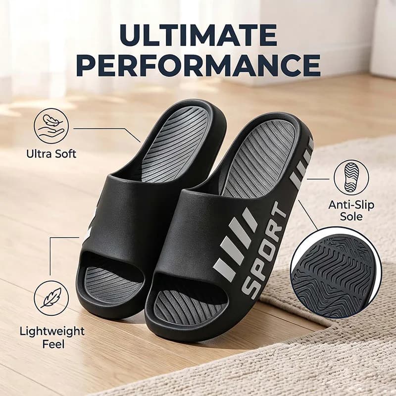 House Living Fashion Slippers For Men Indoor Outdoor Sandals Beach Flip Flop Thick Sole Male Slides Summer Non-Slip Men Shower Slipper