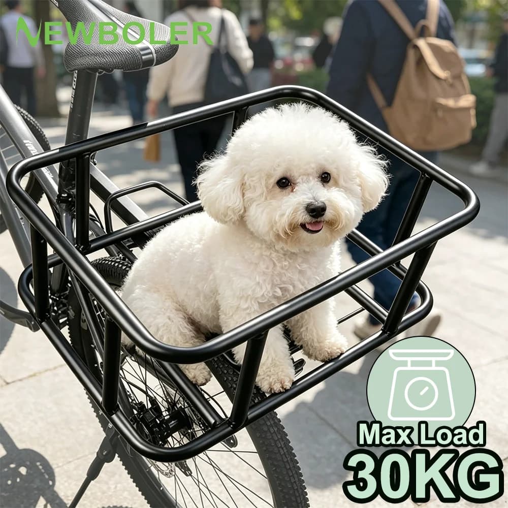 Cestino Posteriore per Bicicletta Rimovibile in Metallo per Trasporto Animali Domestici (Cani e Gatti)