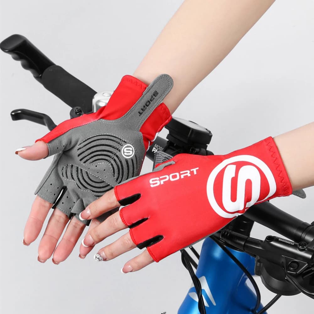 Guanti Estivi da Ciclismo MTB Fitness Escursionismo Traspiranti in Seta Ghiacciata Senza Dita per Bici, Elastici e Antiurto