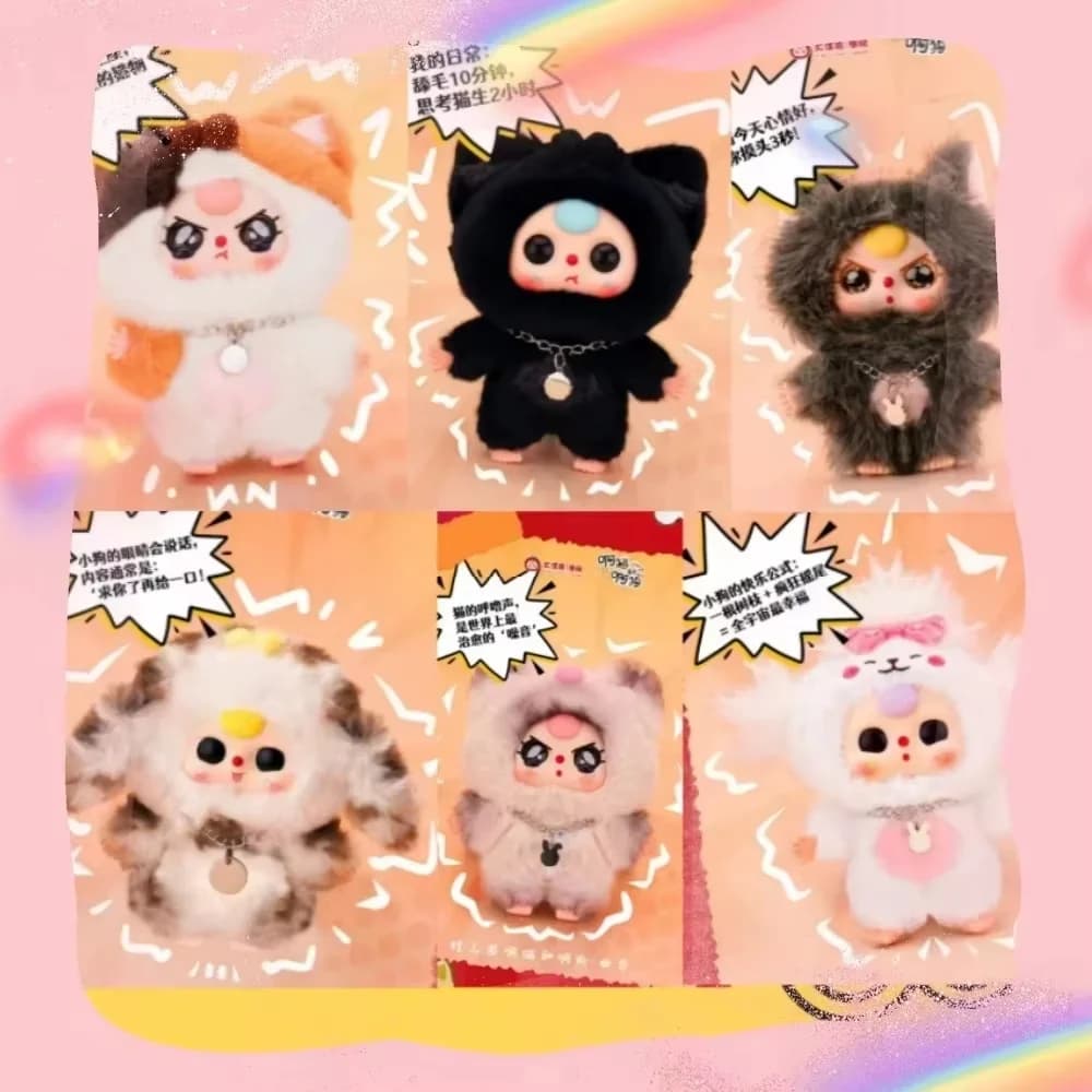 New Baby Tre Cat Dog Series Scatola cieca alla moda Collezione di decorazioni con ciondolo per bambola carina Regali di compleanno per ragazze Giocattoli per bambini