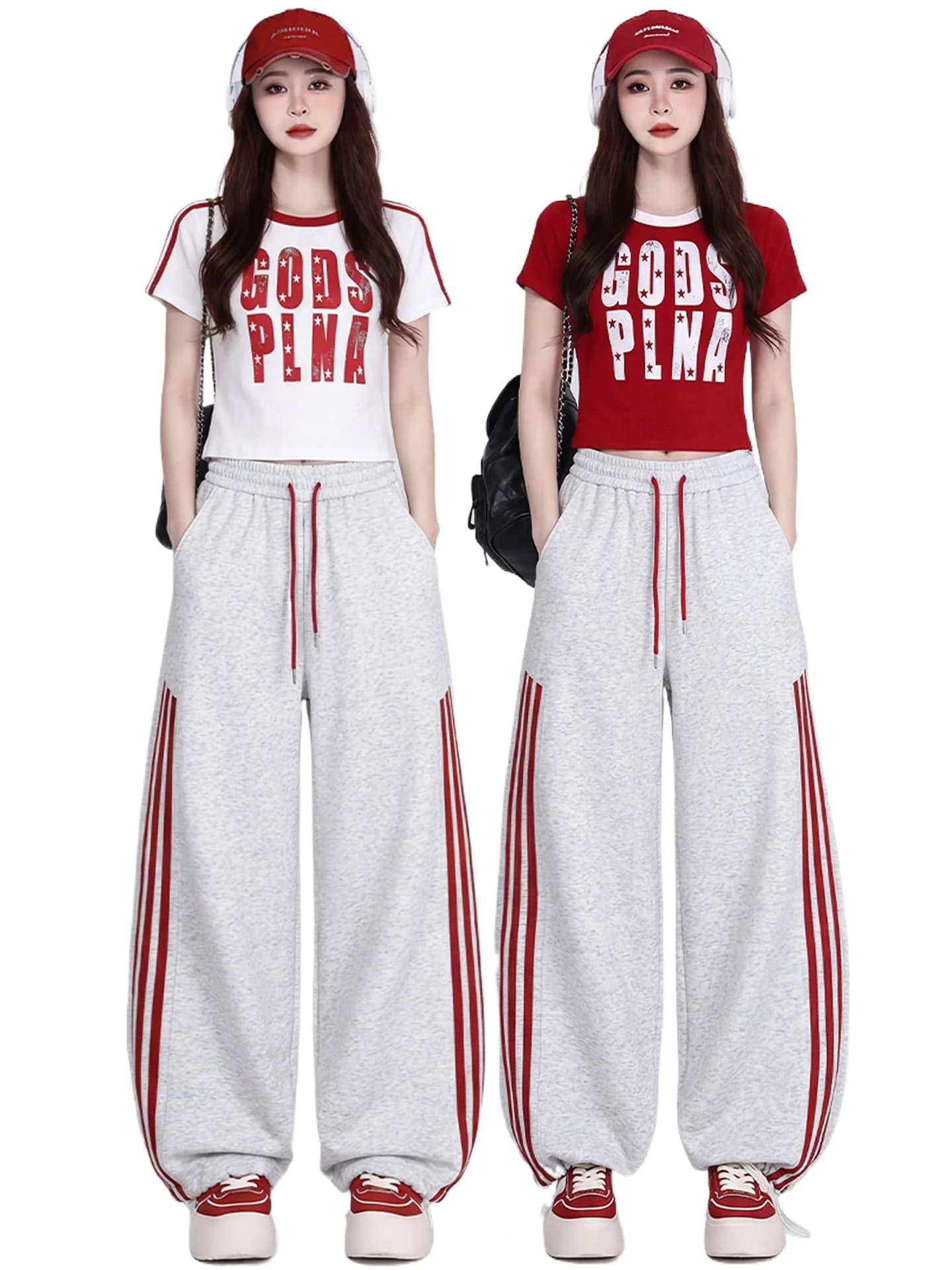 Abbigliamento Hip-hop Trendy per Danza Jazz, Tuta Sportiva, Pantaloni Casual da Donna, Vestiti Larghi per Danza Hip-hop