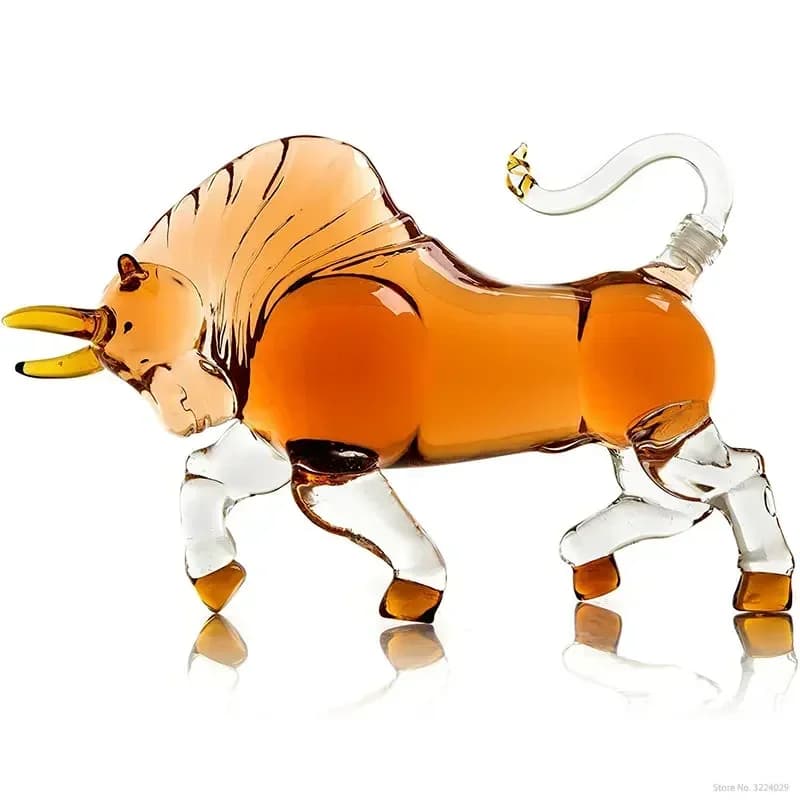 Hellodream The Wine decanter Charging Bull Liquor Decanter Made for Bourbon Whisky Scotch, Rum or Tequila 1000ml