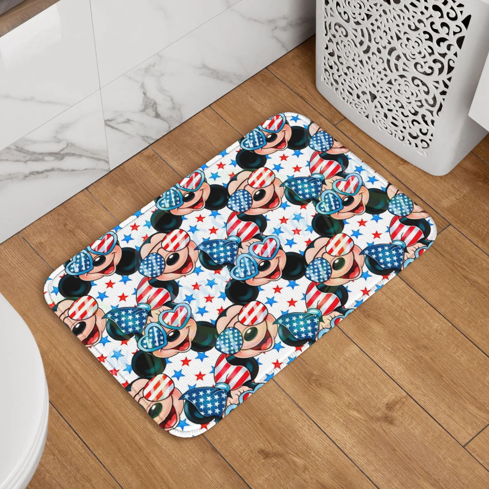 Tappetino Personalizzato Anime Minnie Mickey Mouse Antiscivolo per Cucina, Bagno, Soggiorno, Ingresso