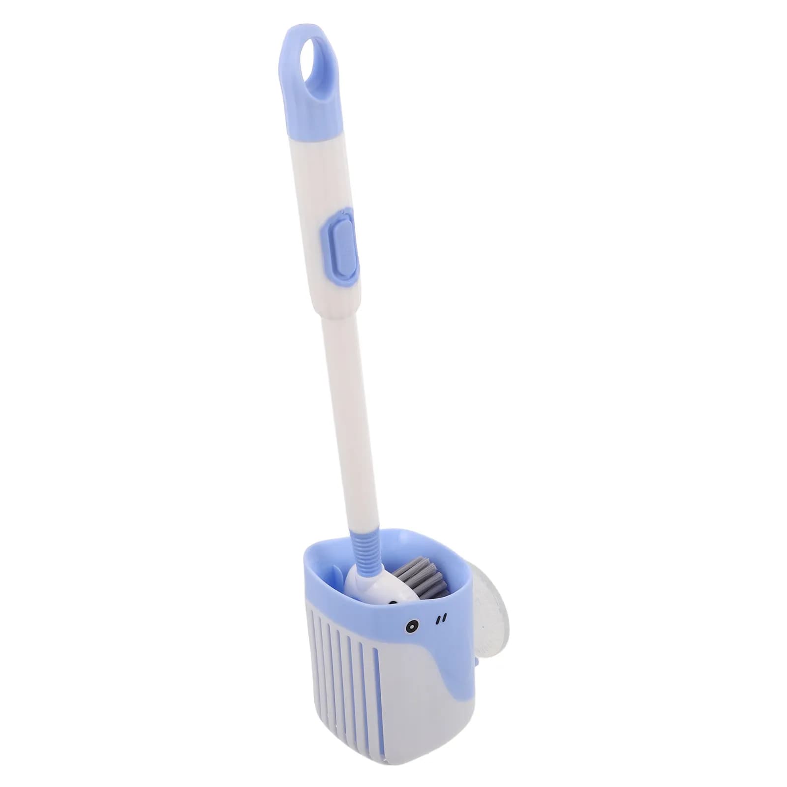 Scovolino per WC con supporto, ricaricabile, in silicone, a forma di cartone animato, potente e di lunga durata