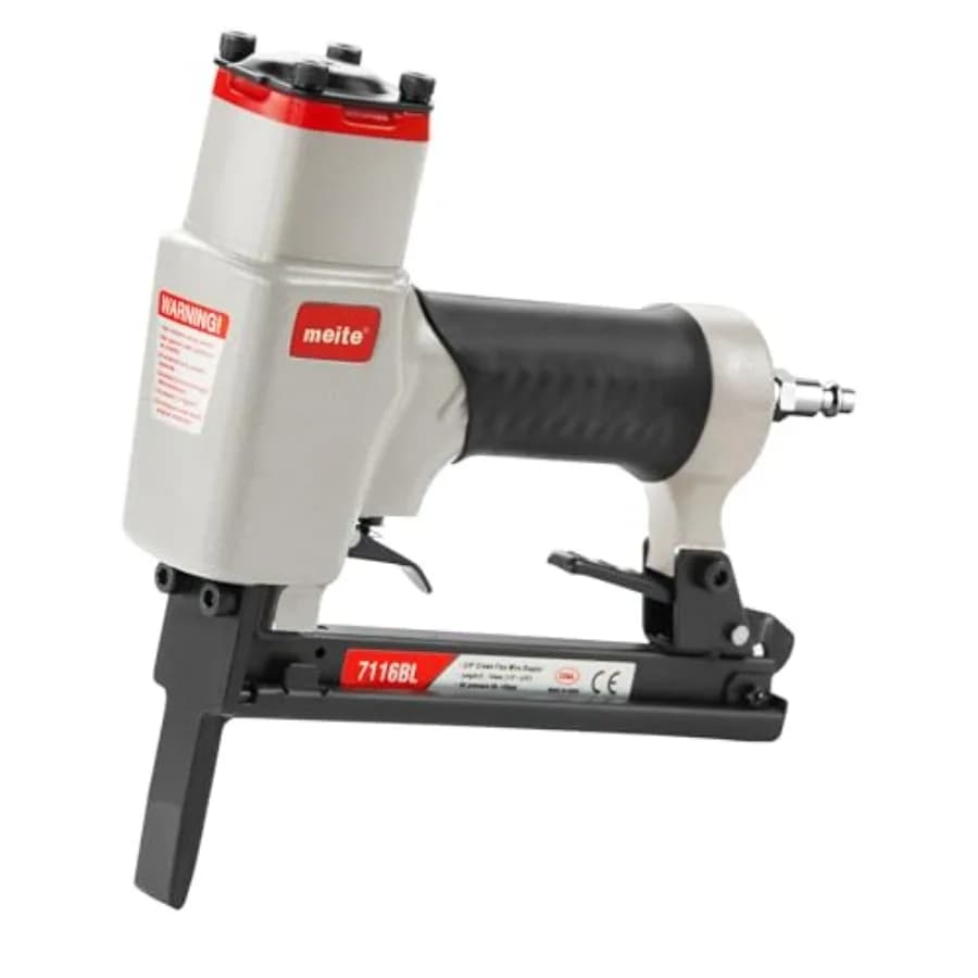 7116BL Pneumatic Upholstery Stapler with Long Nose-1/4-Inch to 5/8-Inch 22 Gauge 3/8'' Crown Fine Wire Stapler