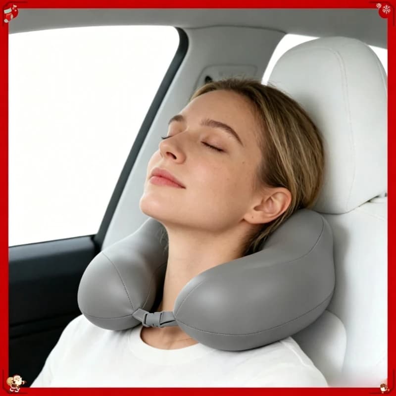 Comodo cuscino per il collo a forma di U con custodia - Per viaggi, riposini, ufficio, a lento ritorno, rivestimento lavabile in lavatrice