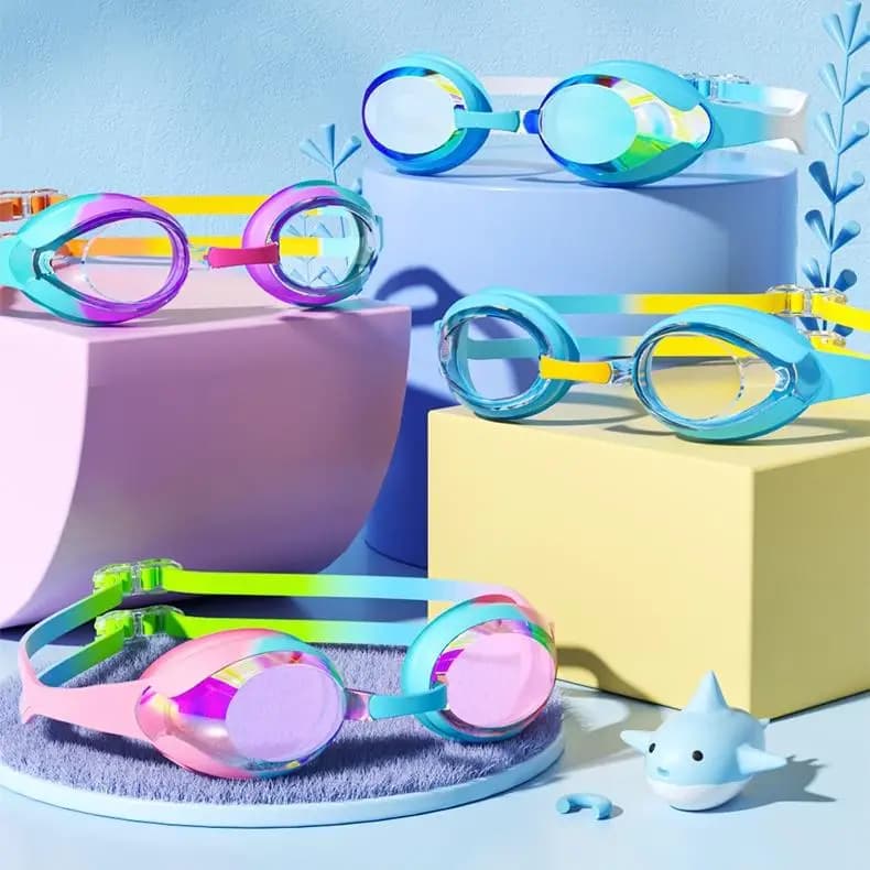 Kids swimwear for boys and girls, professional swimming glasses for kids with high definition waterproof and anti-fog
