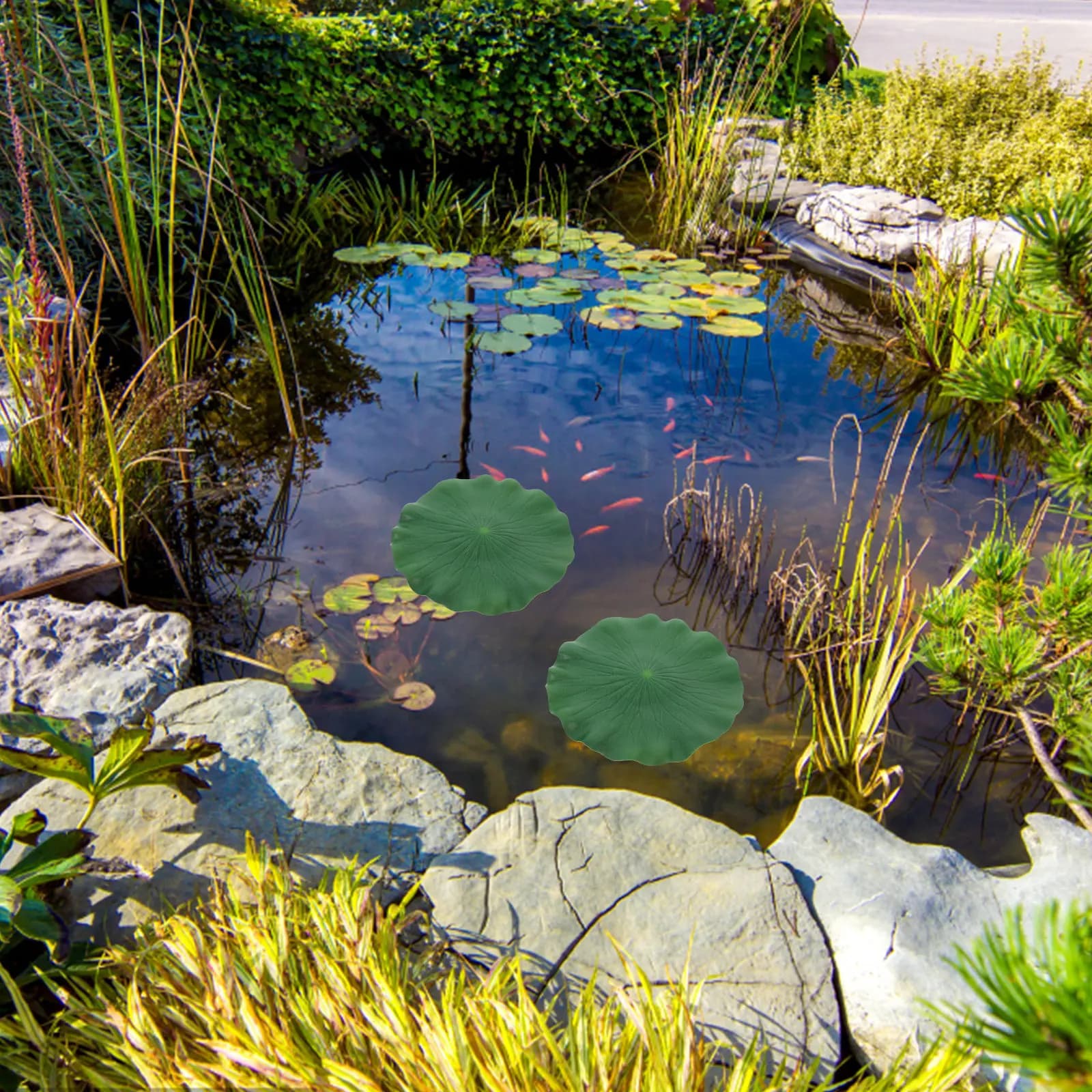 6 Pezzi di Foglie di Loto Artificiali dall'Aspetto Naturale per Acquario, Laghetto, Fontana, Vasca da Bagno, Decorazione Galleggiante, Piante Verdi per Laghetto