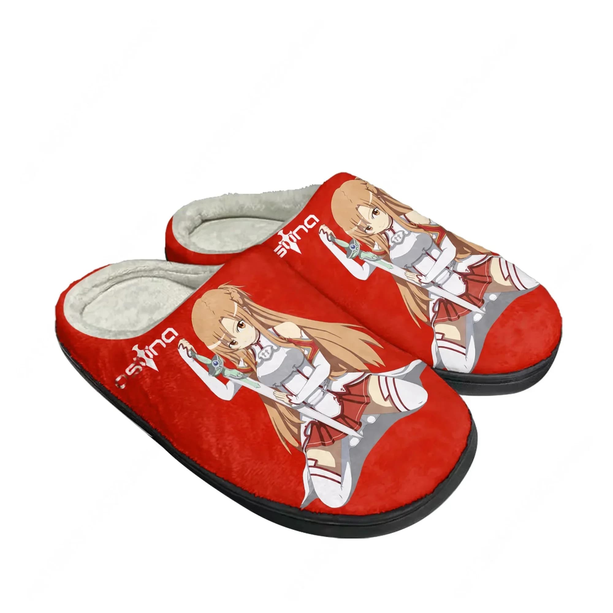 Sword Art Online Asuna Cotton Slippers Men Women Plush Bedroom Casual Keep Warm Home Bedroom Shoes Thermal Slipper Custom Shoe