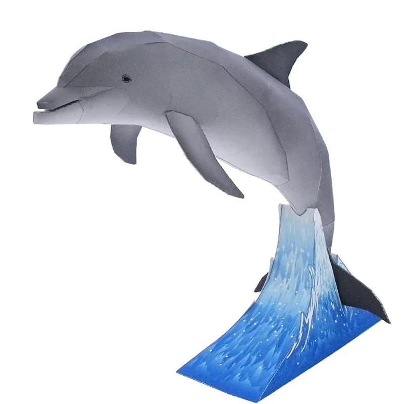 Bottlenose Dolphin Folding Handmade Origami Art Mini Cute 3D Paper Model Papercraft Animal DIY Kids Adult Craft Toys QD-098