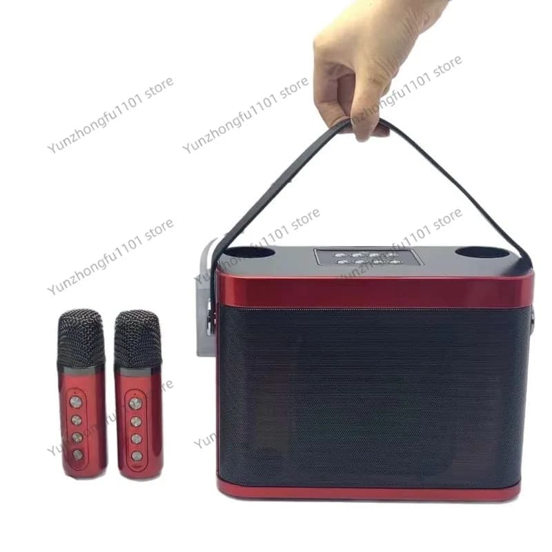 Altoparlante Bluetooth wireless YS219K con doppio microfono, portatile, per casa, esterno, mobile, stereo KTV