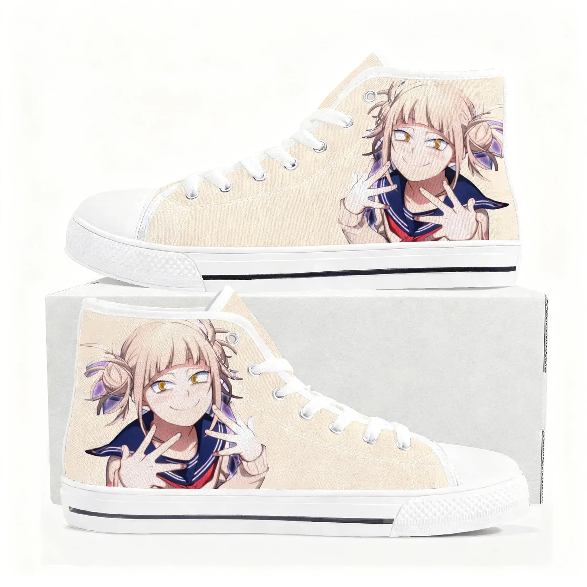 My Hero Academia himiko toga High Top Sneakers Retro Men Women Teenager Canvas Sneaker Casual lightweight Shoe Custom Shoe