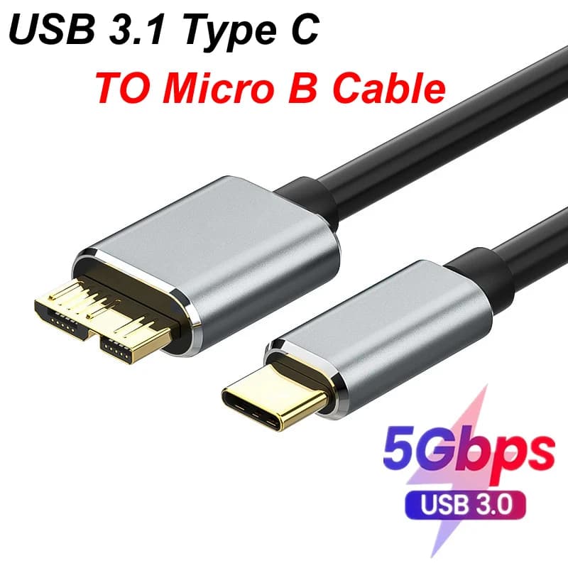 1M/2M USB 3 0/3.1 Tipo C Micro B Cavo Adattatore Connettore 5Gbps Disco Rigido Esterno Cavo Per Disco Rigido HDD SDD
