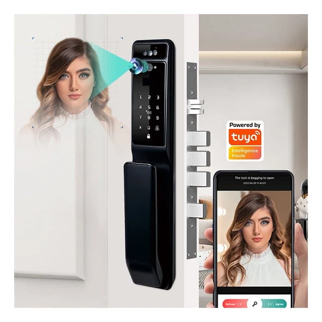 Serratura intelligente senza chiave per porta anteriore domestica Serratura intelligente con riconoscimento facciale 3D con fotocamera