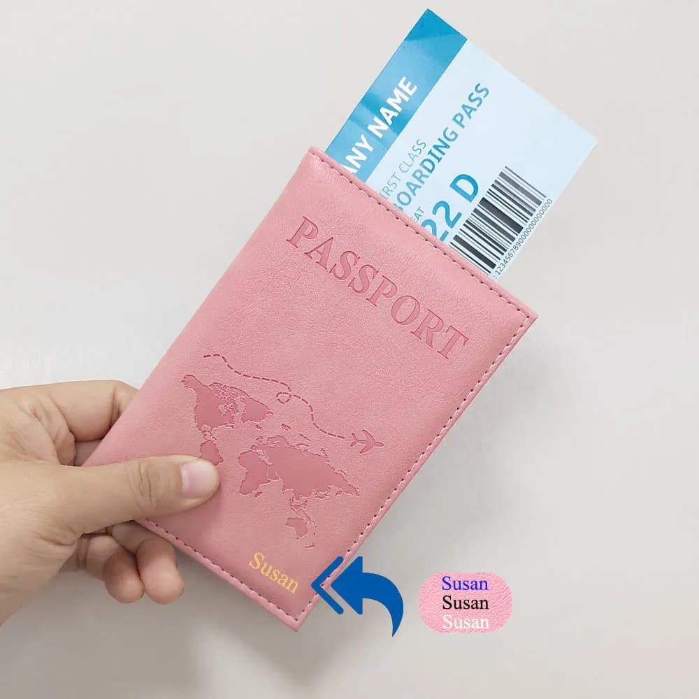 Custodia per passaporto da viaggio personalizzata Borsa a portafoglio Custodia per passaporto in pelle PU ID Carta di credito Accessori da viaggio Porta passaporto