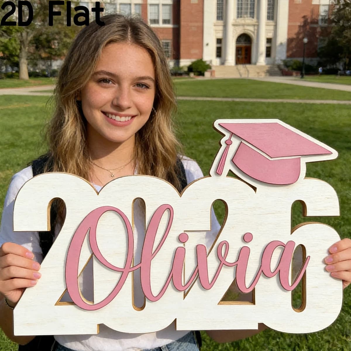 1pc Custom Name Graduation 2026 Wooden and Acrylic Double-Layer Nameplate, DIY Graduation Back to School Gift