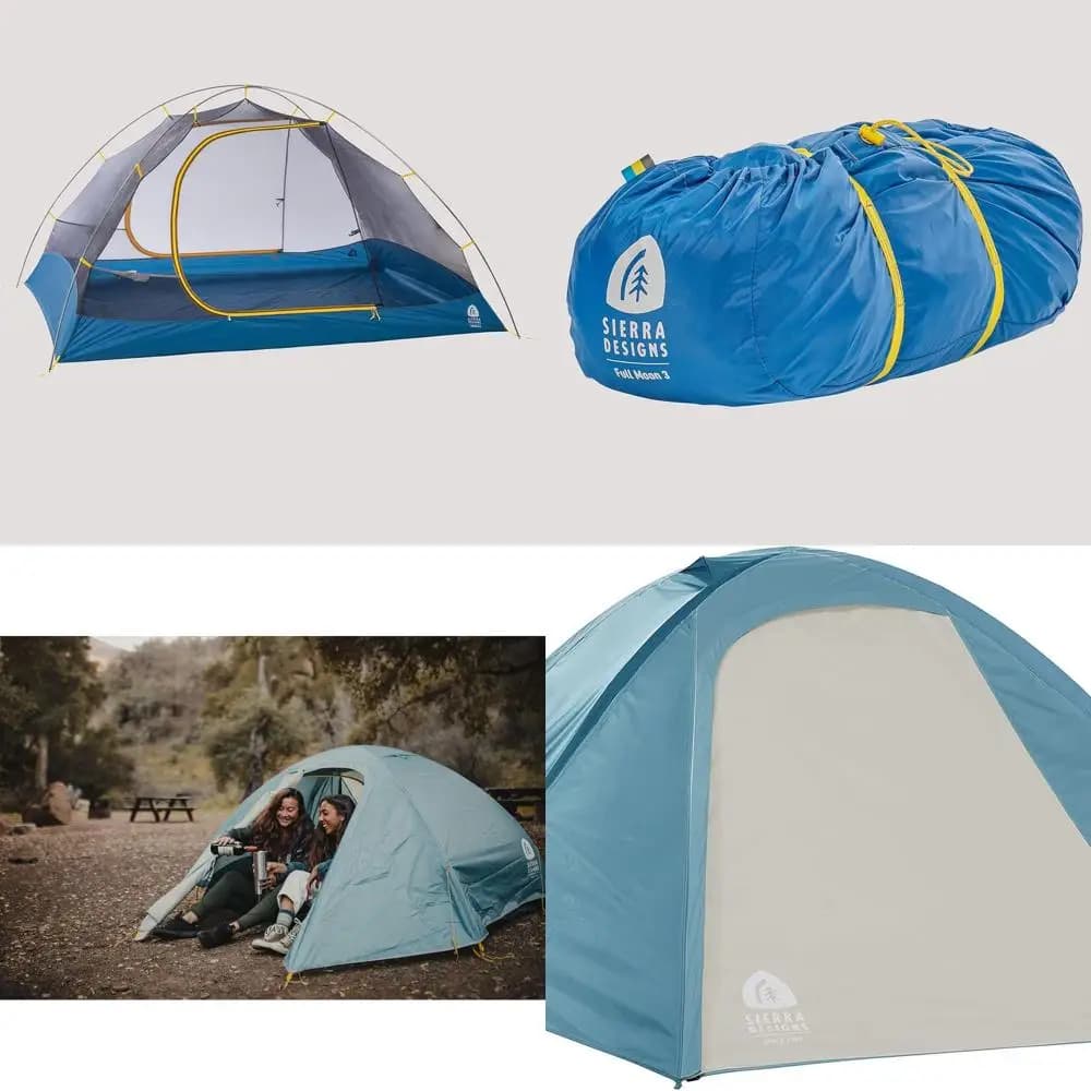 Tenda da zaino ultraleggera con copertura in poliestere, doppia porta e vestibule, borsa compatta inclusa