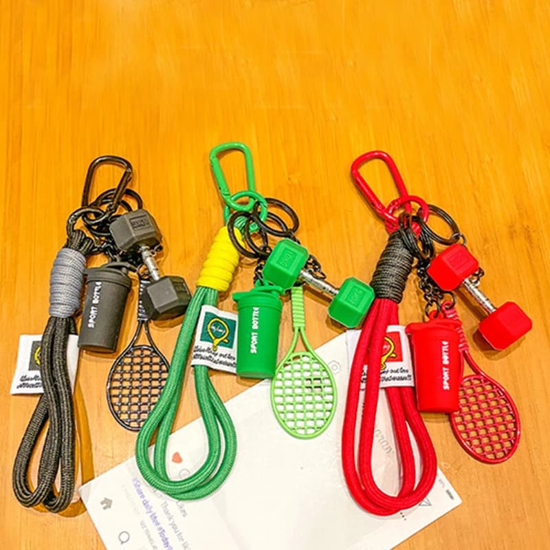 Portachiavi con Ciondolo a Forma di Racchetta da Tennis, Accessorio Creativo per Borsa, Portachiavi Trendy per Auto, Regalo per Coppie