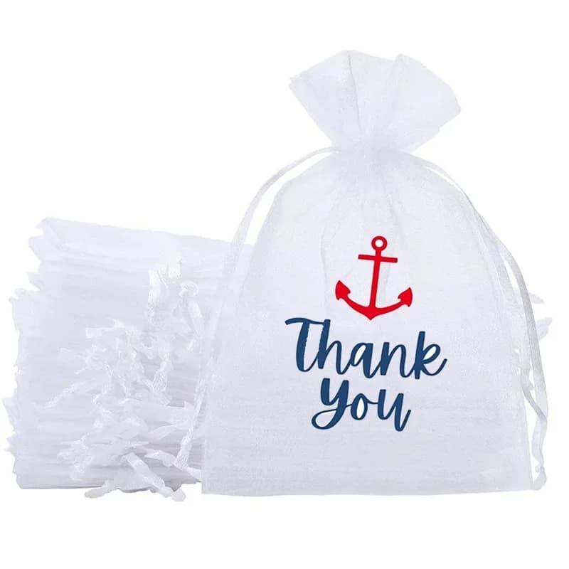 5 sacchetti regalo di caramelle di ringraziamento, capitano nautico, ancore di marinaio, barca, spiaggia, a tema, ragazzo, ragazza, baby shower, decorazione per feste di compleanno