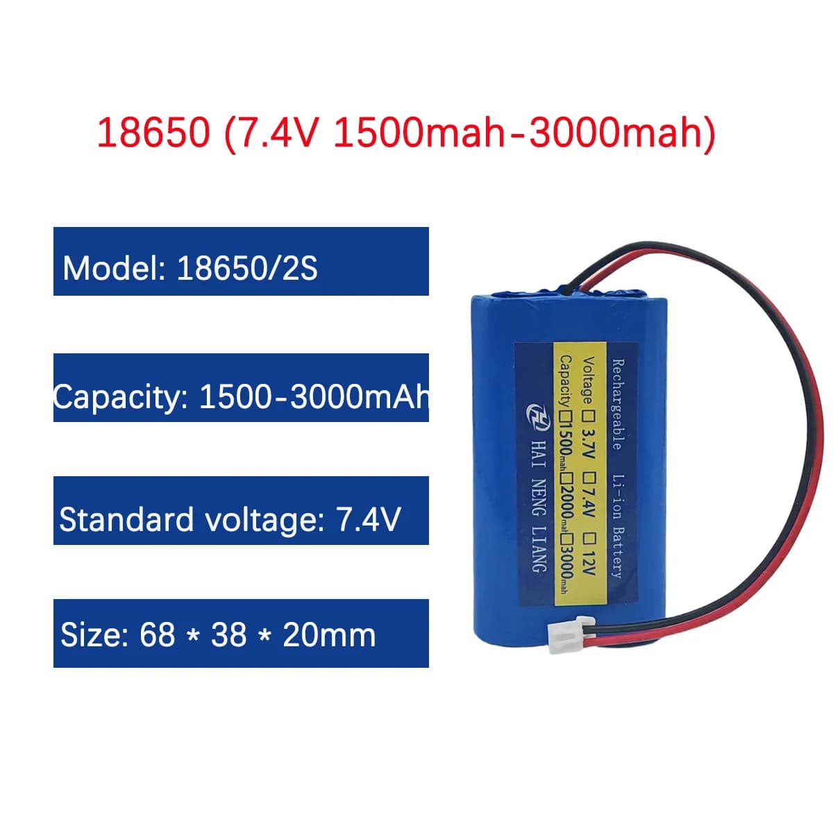 2025 nuova batteria agli ioni di litio ad alta energia 2S 7.4V 3000mAh 18650 per parti di automobili Wltoys RC batteria 2S 7.4V per pezzi di ricambio per auto giocattolo RC