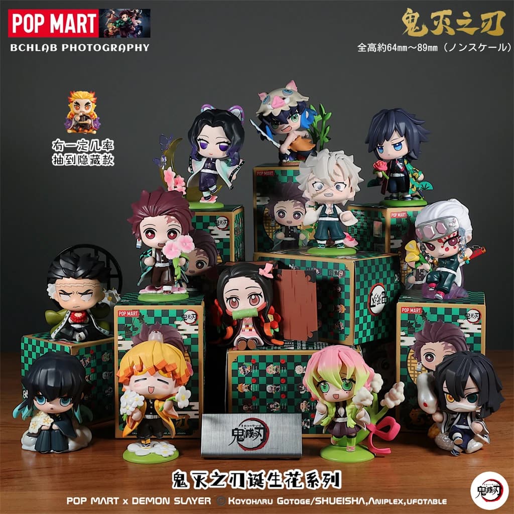 POPMART Demon Slayer Birth Flower Series Blind Box Figura Trend Ornamento regalo da collezione per ragazze