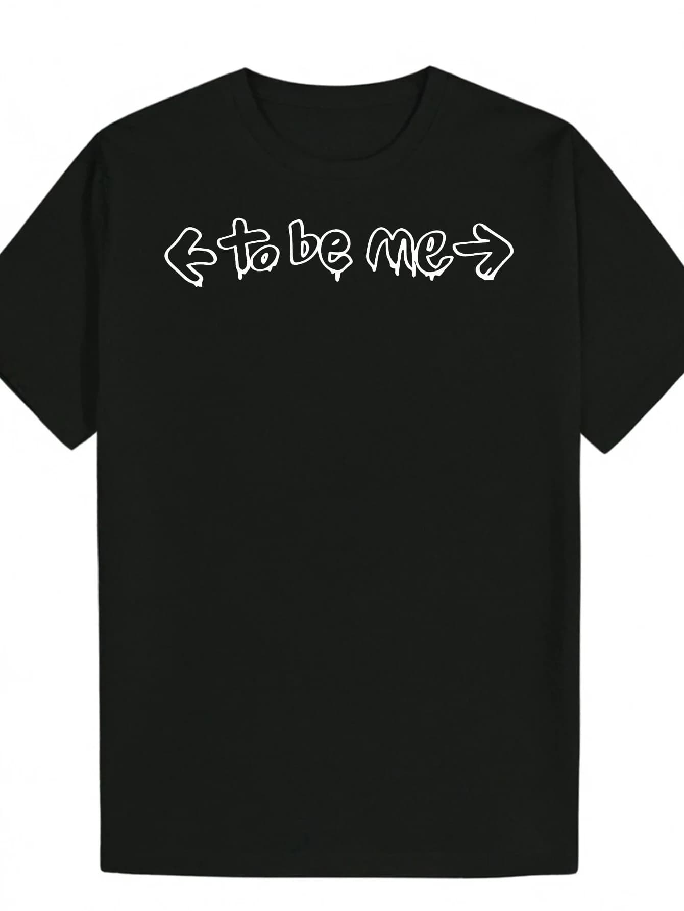 Men's Thin T-shirt printed in short sleeves with round neckline, fashionable pattern in circular arrow shape, casual and comfortable