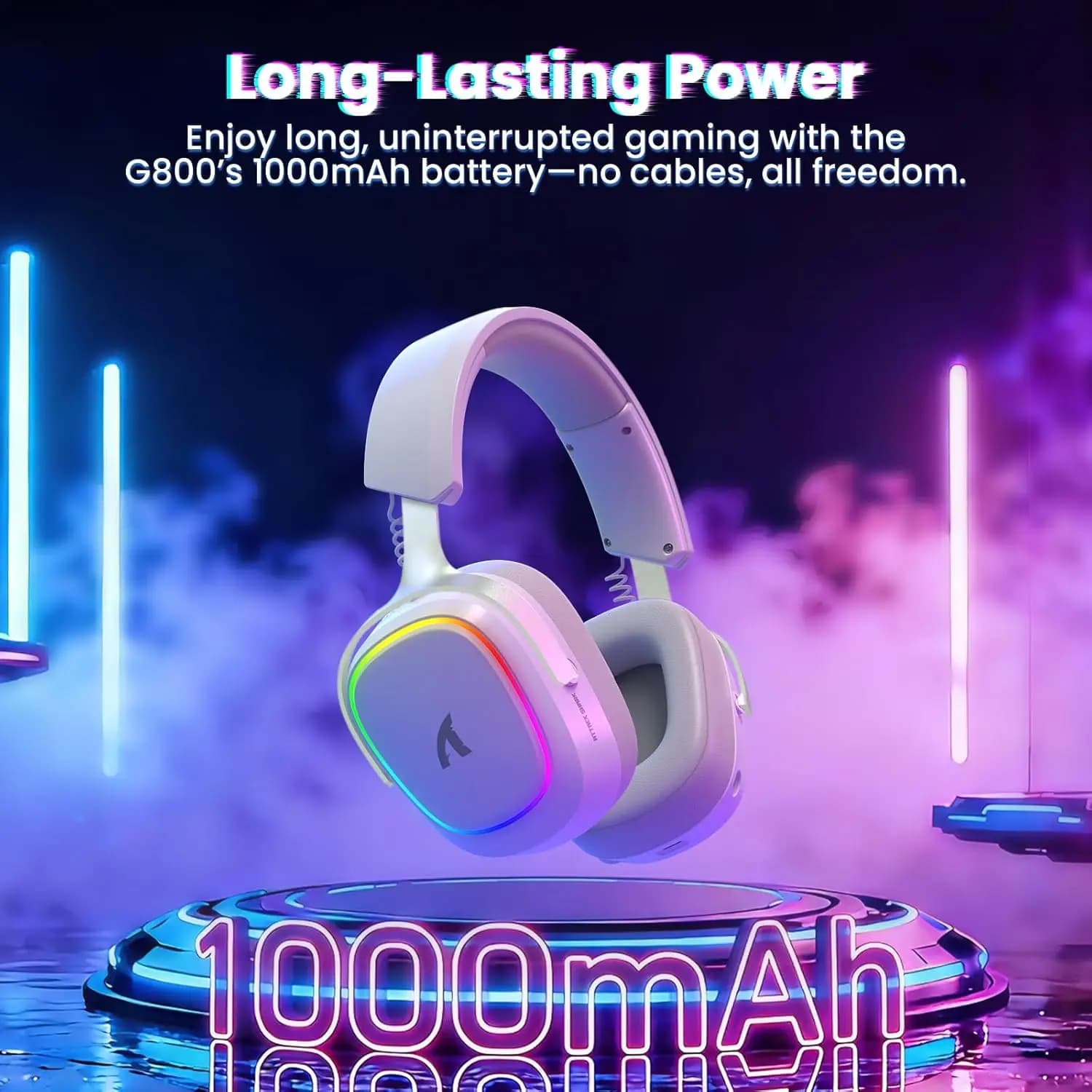 Cuffie da Gaming Wireless RGB ATTACK SHARK G800: Audio Surround 7.1, Driver da 50mm, Cuscinetti in Memory Foam