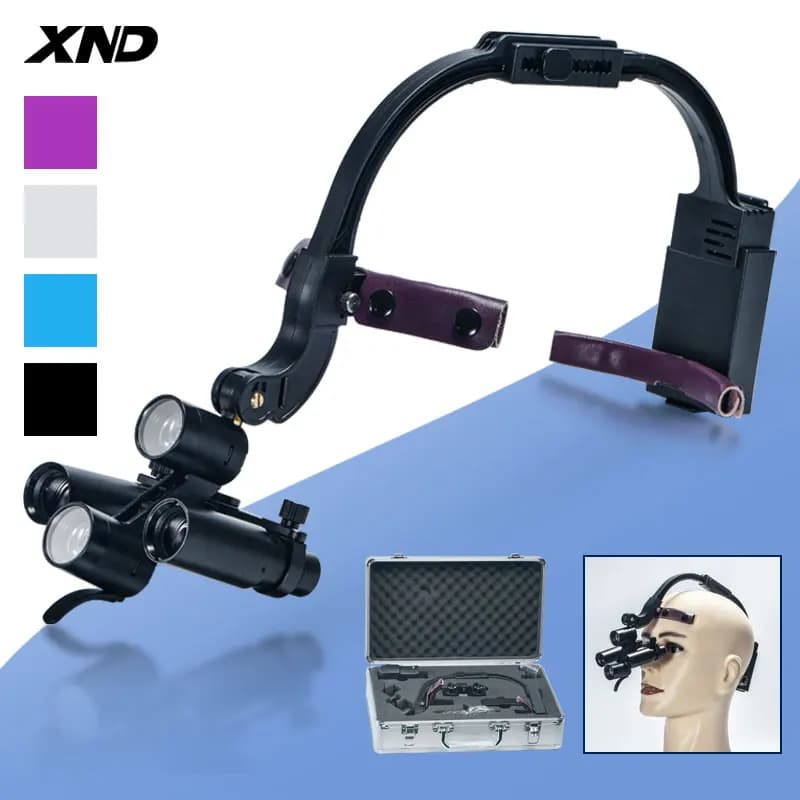 Lenti d'Ingrandimento Chirurgiche Binoculari XND Dental con Ingrandimento Opzionale 2.5X 3.5X 5X 6X e Luce LED Frontale per Dentisti e Medici