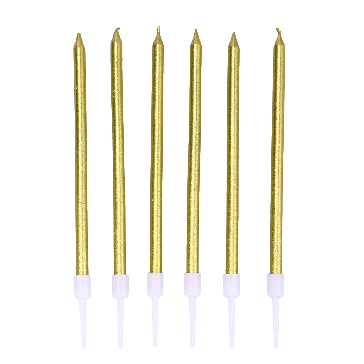 24 Golden Candles Without Smoking, Long Life, Elegant and Romance for Birthday Decorations, Weddings and Anniversarys
