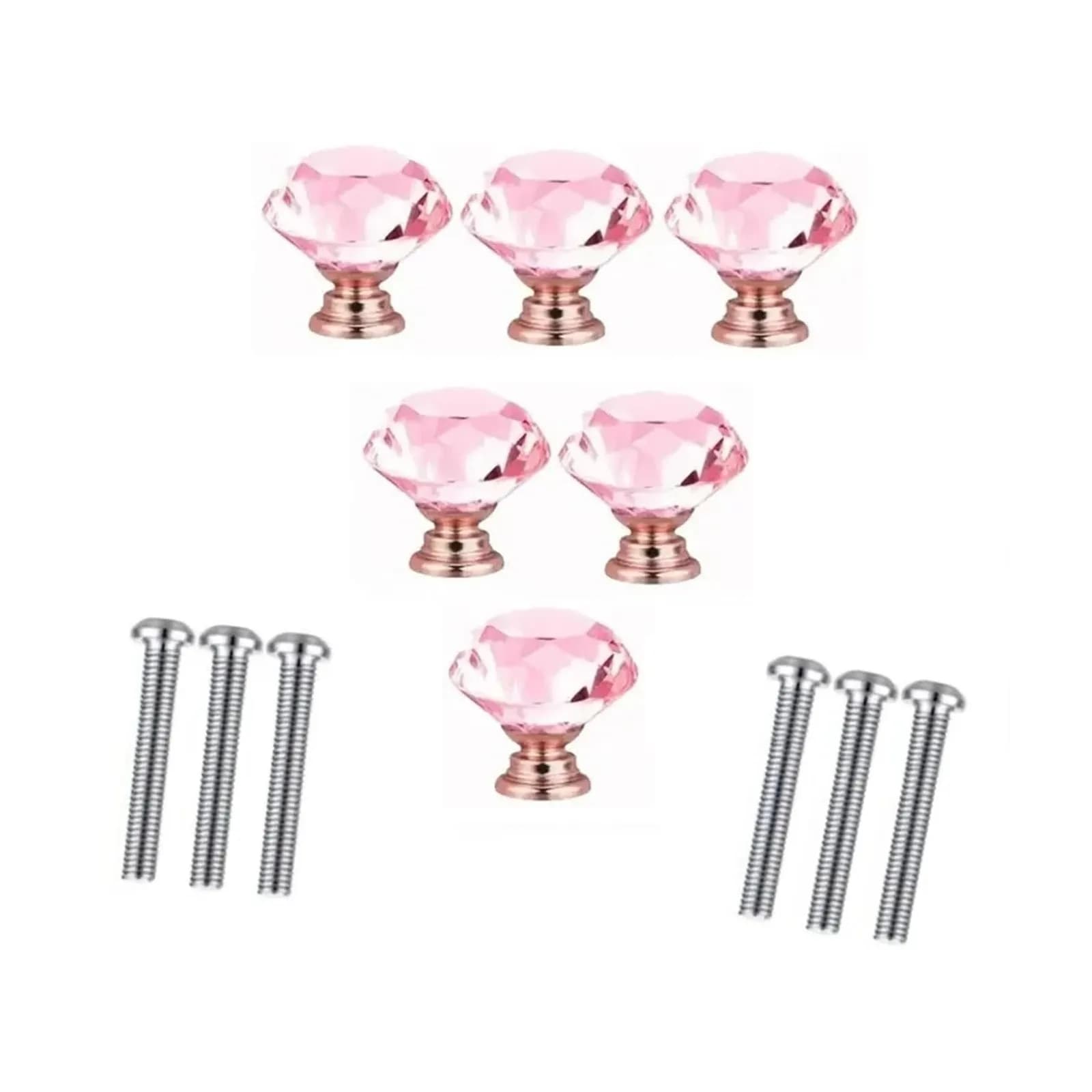 6 pezzi manopole per mobili in vetro cristallo 30mm a forma di diamante cassettiere armadi da cucina comò armadio guardaroba tira maniglie