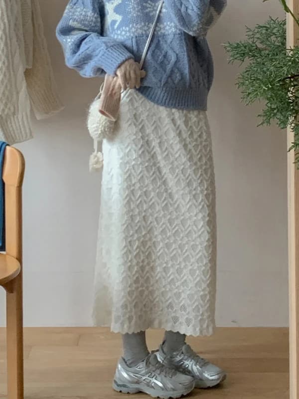 Gonna a Vita Alta a Trapezio da Donna, Elegante con Pizzo, Versatile, Effetto Snellente, Stile Coreano, per la Primavera, Lunga, Ideale per il Lavoro