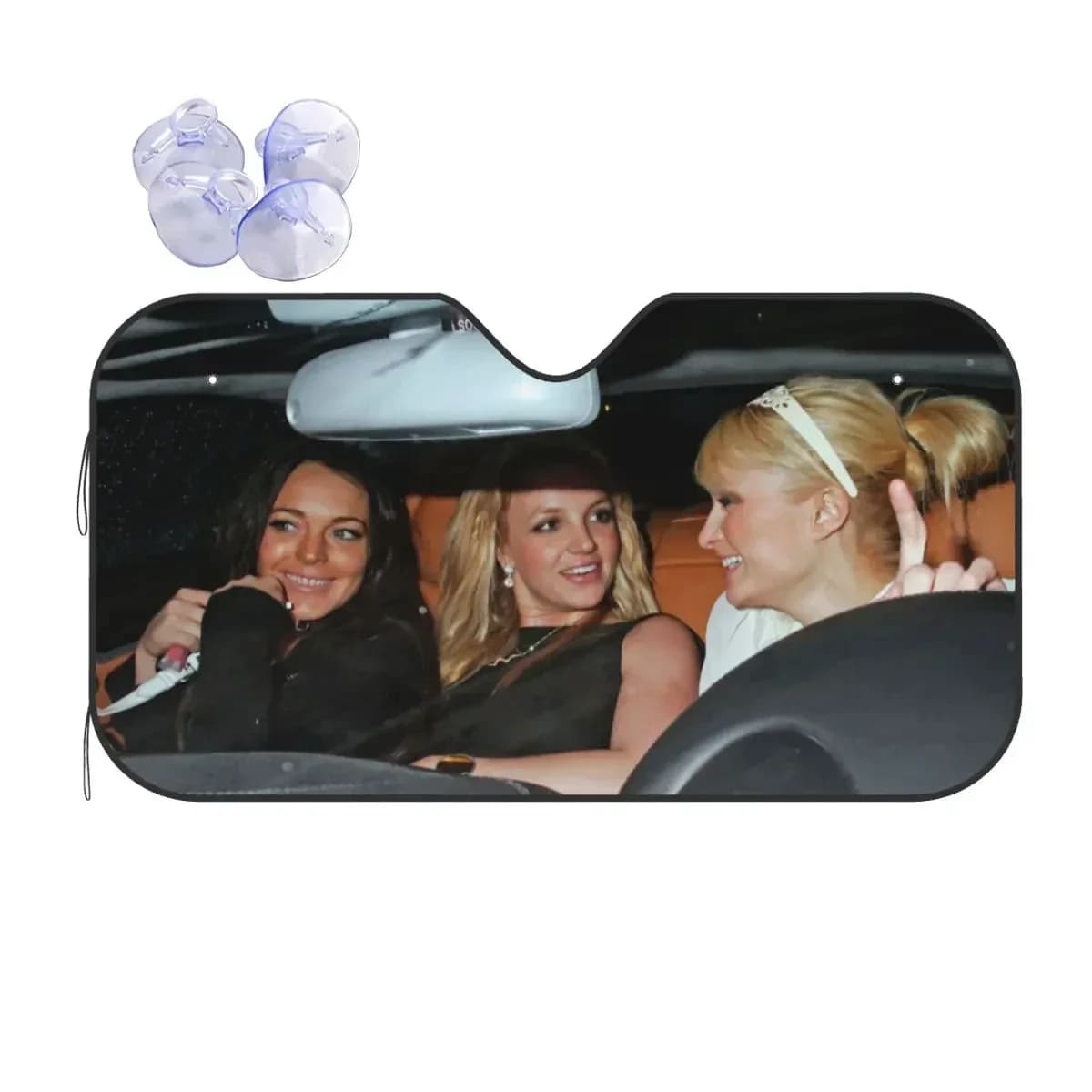 Parasole per Parabrezza Auto con Design Personalizzato Paris Linsay Lohan Britney Spears, 70x130cm, Accessori e Coperture per Visiera Parasole