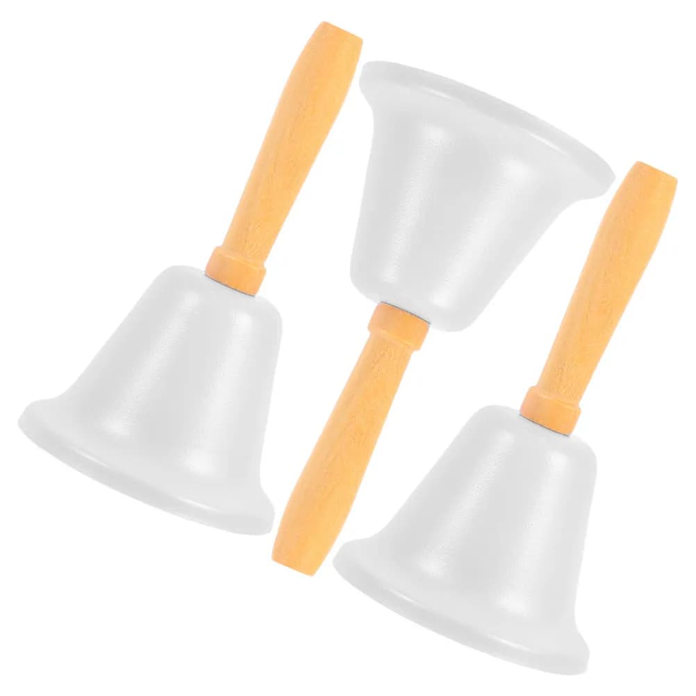 Set di 3 Campanelli Manuali in Metallo ad Alto Volume per Aula, Servizio Ristorazione, Addestramento Animali Domestici, Campanello per Alimentazione, Campanello per Addestramento Animali, Campanello per Mucche, Strumenti per la Produzione di Rumore