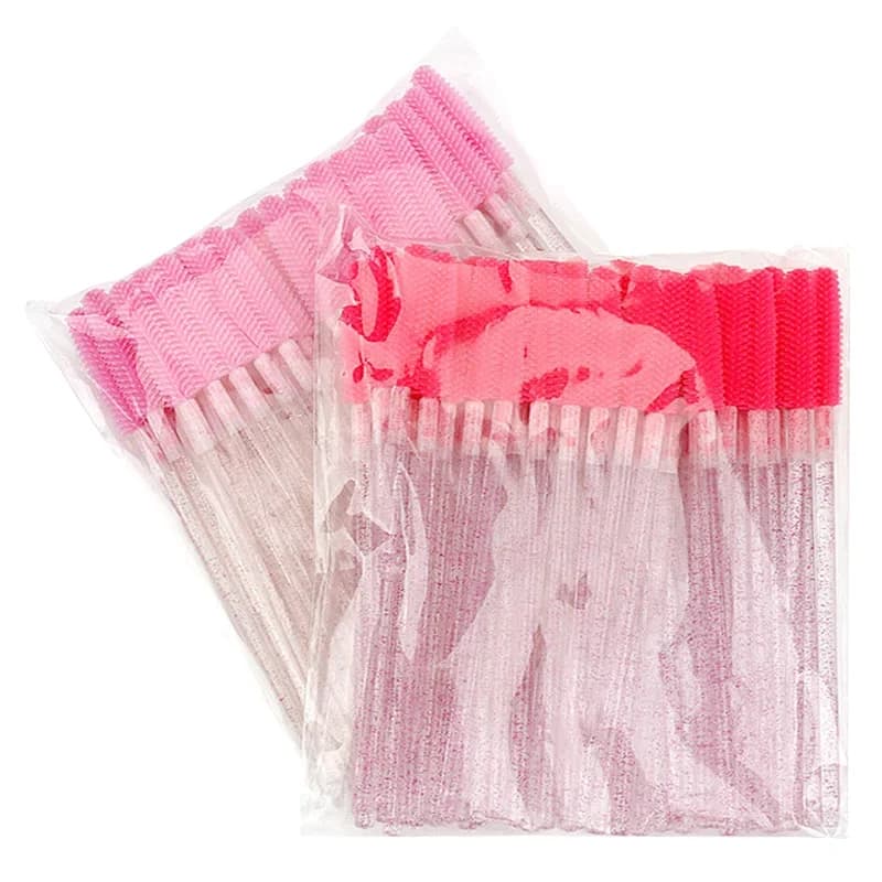 50/100pcs Eyelash Brush Silicone Gel Mascara Wands Applicator Spoolers Lashes Extension Cosmetic Brushes Makeup Tool Accessories