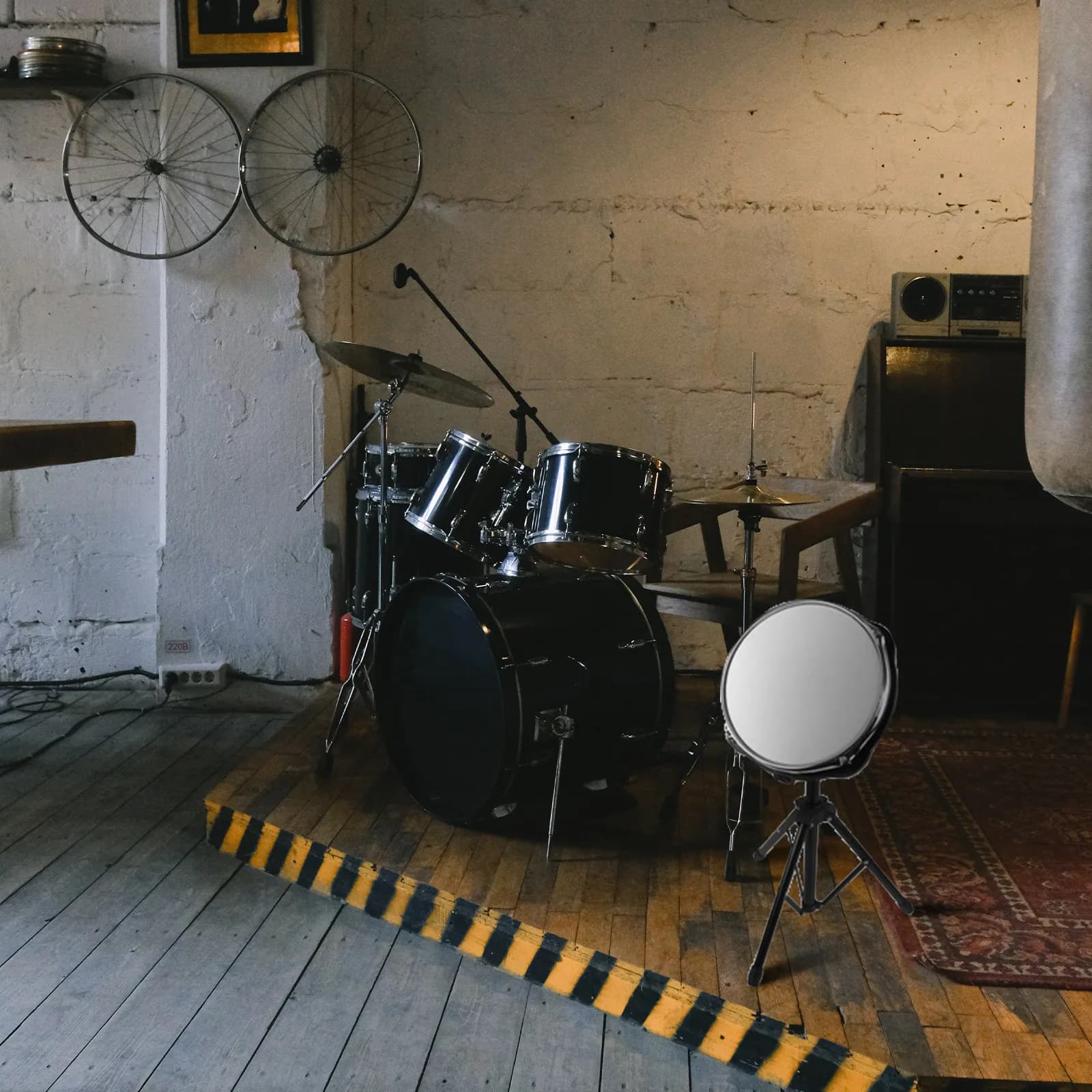 Pad per Batteria Silenzioso Professionale da 10 Pollici, Cuscino Muto per Pratica a Casa e in Studio, Trainer Portatile per Batteristi con Suono Ridotto